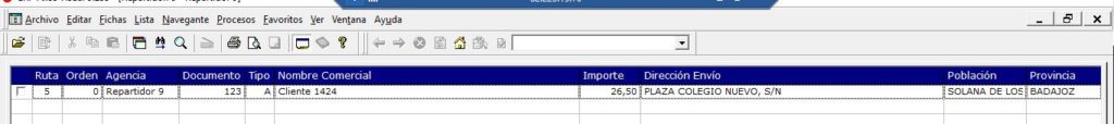 Exportación de etiquetas de repartos en el software de gestión: exportación de ficheros 