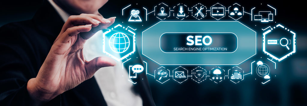 SEO - Search Engine Optimization for Online Marketing Concept.